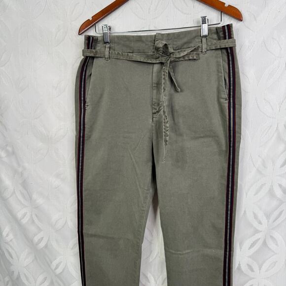 Sunday Revolve Le Soleil Pant Contrast Stripe Frayed Hem in Cactus Size 28 NWT - Picture 11 of 12